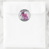 Autocollants Zèbre Rose Chaussure à Talons Hauts (Sac)