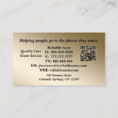 Autodealer Classy Gold & Black QR-code Visitekaartje (Achterkant)