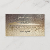 Autodealer Classy Gold & Black QR-code Visitekaartje (Voorkant)