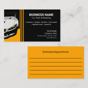 Autodetailing autowas afspraakkaart visitekaartje