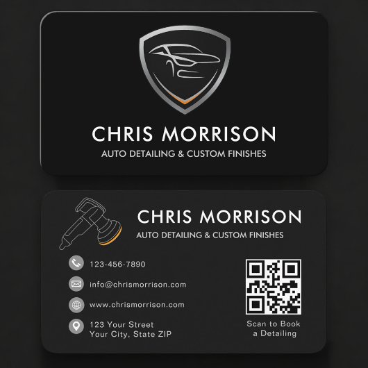 Autodetailing Services QR-code Professioneel Visitekaartje