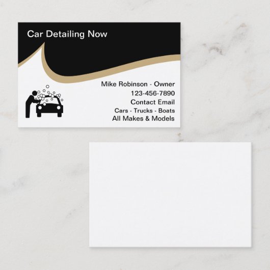 Autodetaillering en autowasserette visitekaartje (Voorkant / Achterkant)