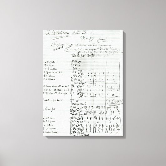 Autograafscore van Wet III Canvas Afdruk (Voorkant)