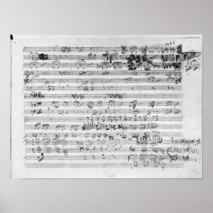 Autograafscore voor de Trio mi bemol opus Poster