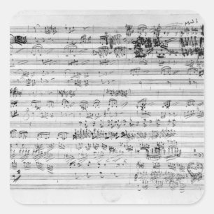 Autograafscore voor de Trio mi bemol opus Vierkante Sticker