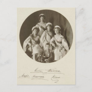 AUTOGRAFEN OTMA & Alexis Romanov Rusland kinder ts Briefkaart