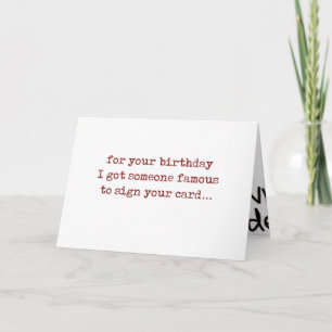 Autograph Birthday Kaart