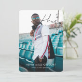 Autographe - Faire-part photo pour diplômés (Debout devant)