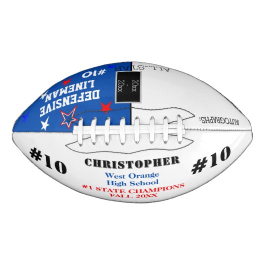 Autographs Schoolkampioenen Colbalt Blue American Football (Voorkant)