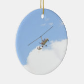 Autogyro in vlucht keramisch ornament (Rechts)