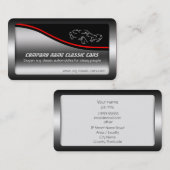 Autohandel - Klassieke auto met stalen zuigereffec Visitekaartje (Voorkant / Achterkant)