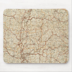 Autokaart Massachusetts vintage geografie auto Muismat