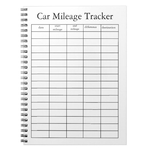Autokilometertracker notitieboek (Voorkant)