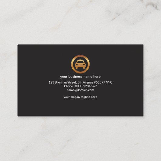 Autokoplampen Bokeh Night Shift Taxi Service Visitekaartje (Achterkant)