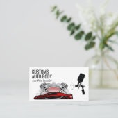 Autolak en autoreparatie visitekaartje (Staand voorkant)