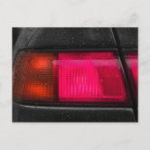 Autolamp in regen briefkaart (Voorkant)