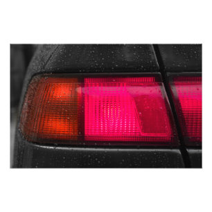 Autolamp in regen foto afdruk