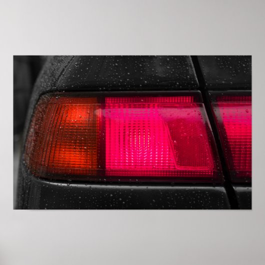 Autolamp in regen poster (Voorkant)