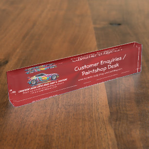 Autolichaamswinkel en precisie het schilderen naambordje