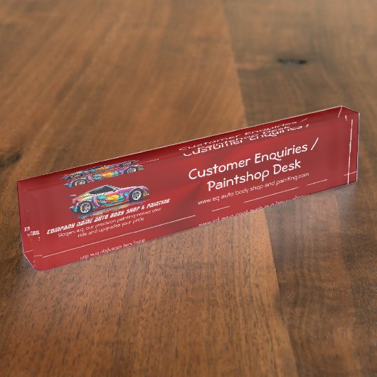 Autolichaamswinkel en precisie het schilderen naambordje (Zijkant)