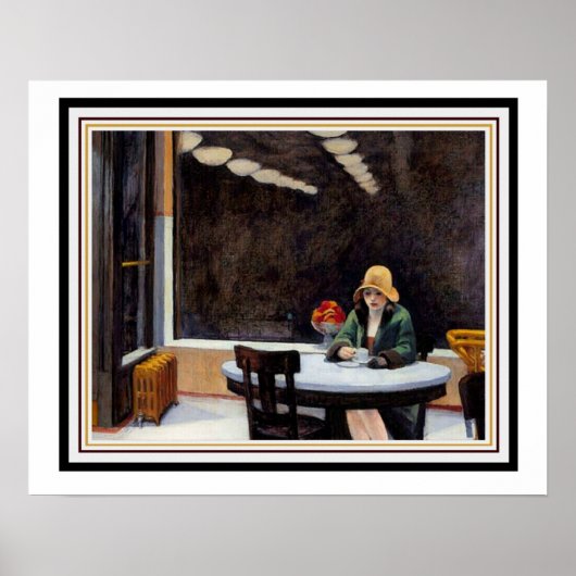 Automat door Edward Hopper 16 x 20 Poster (Voorkant)