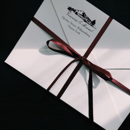 Automatic Stamp Of The Distant Mountains Zelfinktende Stempel