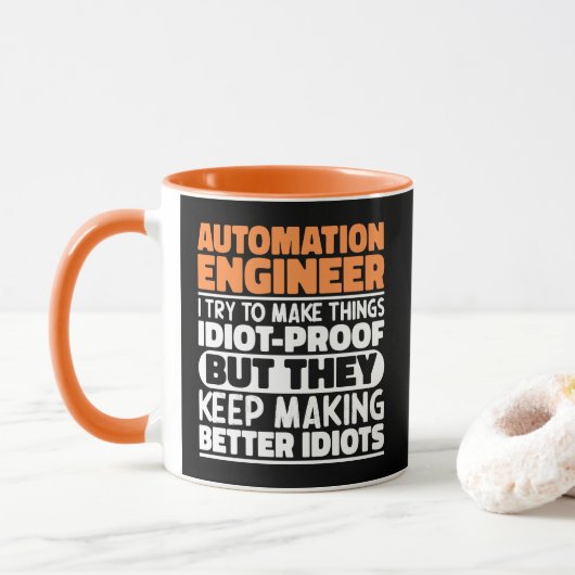 Automation Engineer Ik probeer het grappig te make Mok (Met donut)