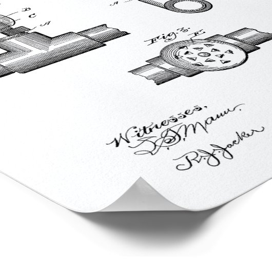 Automatisch brandblad 1893 - Whitepaper Poster (Hoek)