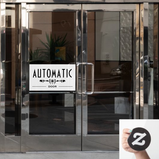 Automatisch deur bord, raamsticker (Kantoordeur)