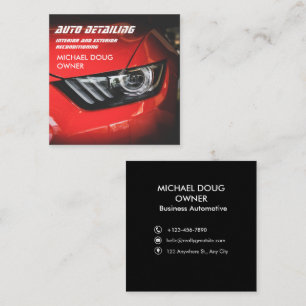 Automatisch gedetailleerde autowas Moderne reinigi Vierkante Visitekaartje