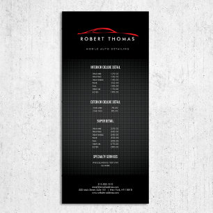 Automatisch gegevens zwart en rood, automatische r reclamekaart