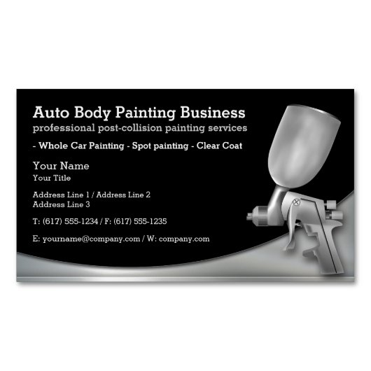 Automatisch hoofdschilderen | Moderne beroepsbeoef Magnetisch Visitekaartje (Voorkant)