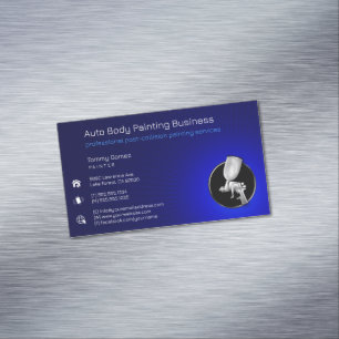 Automatisch hoofdschilderen Professioneel blauw Magnetisch Visitekaartje