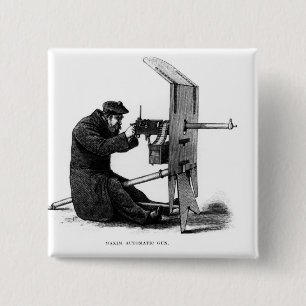 Automatisch Pistool Maxim Vierkante Button 5,1 Cm