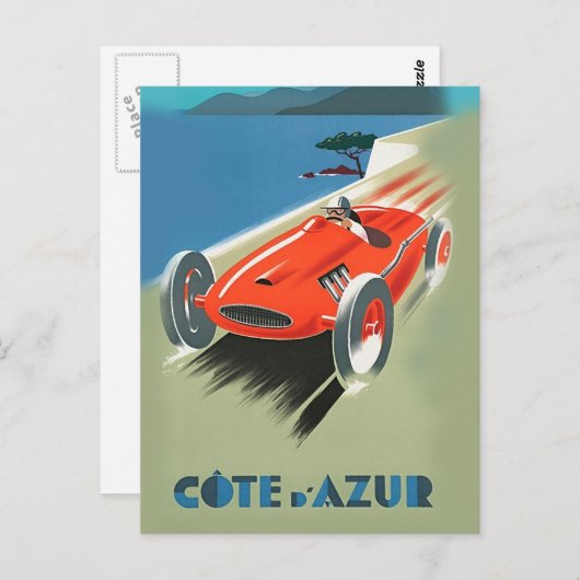  automatisch racen briefkaart (Voorkant / Achterkant)