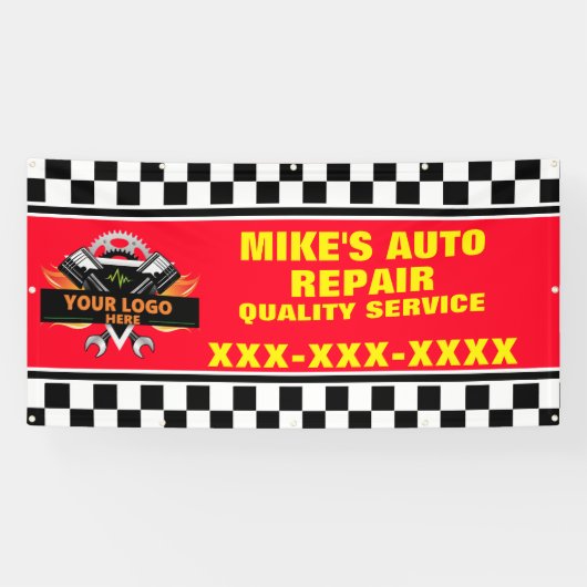 Automatisch repareren aanpassen Winkel met uw Logo Spandoek (Horizontaal)