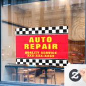 Automatisch repareren van gecheckte vlaggenbanner  raamsticker (Cafe Raam)