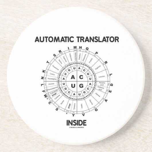 Automatisch vertaler in (RNA Codon Wheel) Zandsteen Onderzetter (Voorkant)