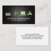 Automatische servicepictogrammen | werktuigbouwkun visitekaartje (Voorkant / Achterkant)