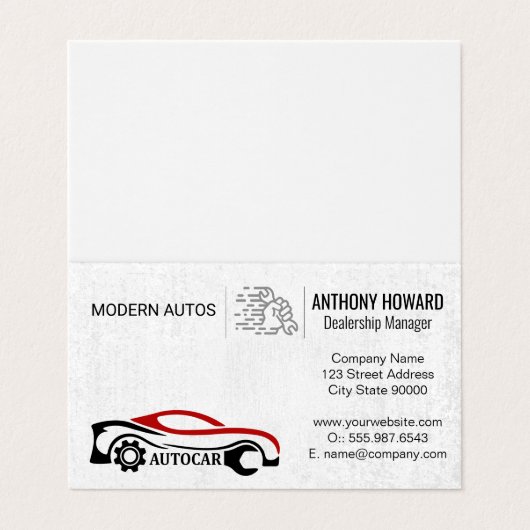 Automatische services | autodealerschap | Auto-ond Visitekaartjes (Buitenkant ongevouwen)