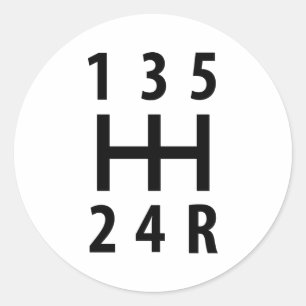 automatische versnellingsverplaatsing 5 ronde sticker