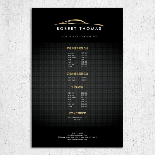 Automatische zwarte en Gold-gegevens, automatische Flyer