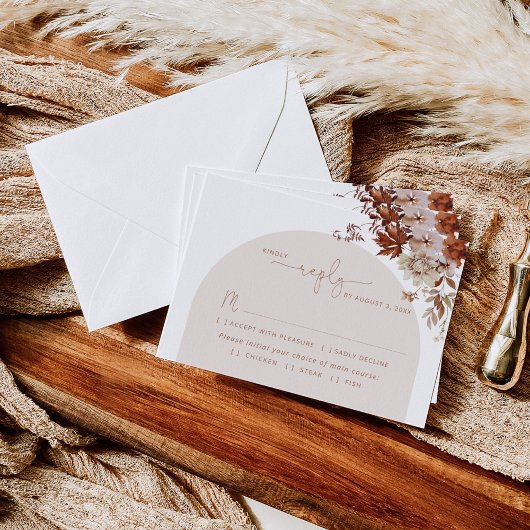 Automautomne choix repas choix mariage RSVP carte