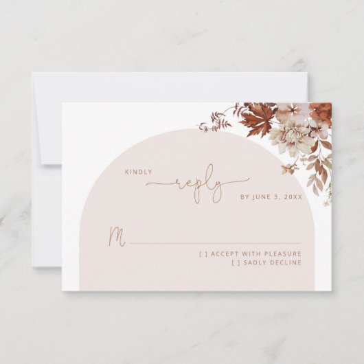 Automautomne mariage RSVP carte (Devant)