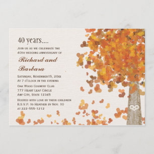 Automne 40e anniversaire Invitations photo