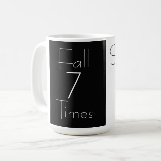 Automne 7 fois Levez-vous 8 Mug Motivationnel (Devant gauche)
