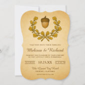 Automne Acorn Chêne Feuille Faire-part de mariage  (Devant)