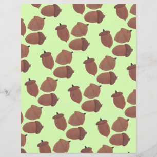 Automne Acorns Motif, Automne Livre vert papier