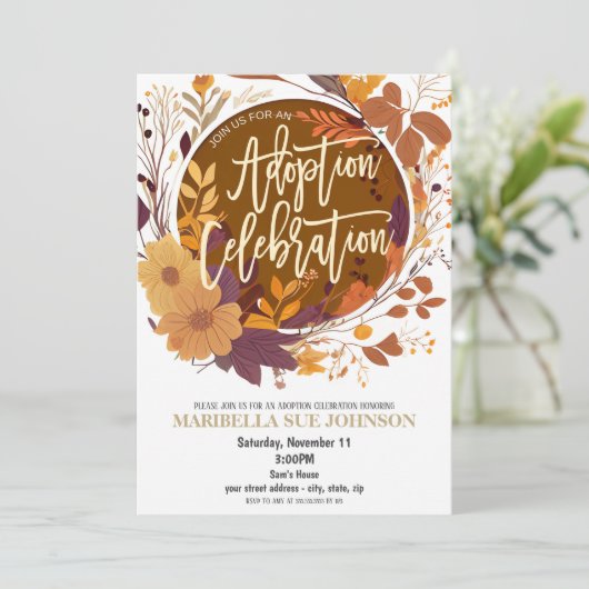 Automne Adoption Fête Invitation (Debout devant)