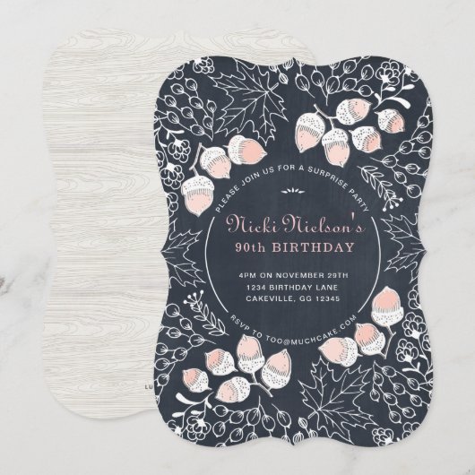 Automne Adulte Anniversaire Fête Invitation Jalon (Devant / Derrière)